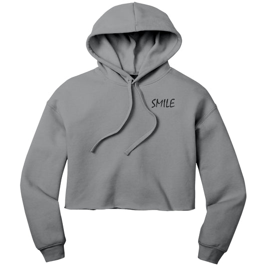 Smile Crop Fleece Hoodie